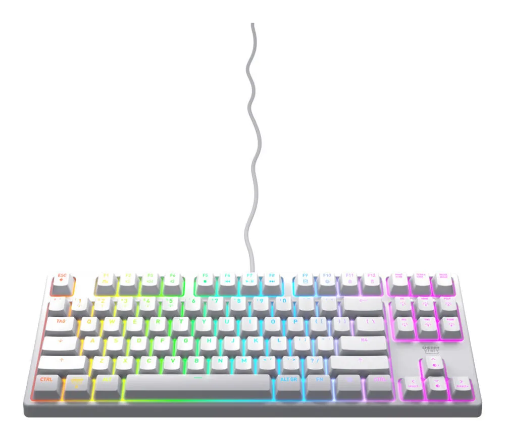 CHERRY K4V2 TKL CX-K4V2-RGB-TKL-WH-R-US Mekanik Oyuncu Klavyesi Thumbnail 1