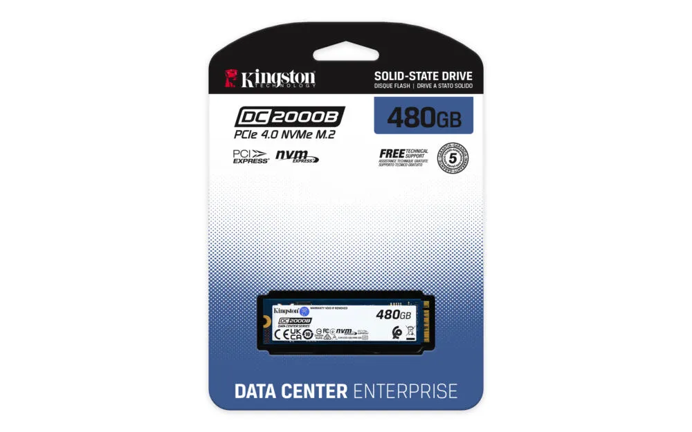 Kingston Technology DC2000B SEDC2000BM8/480G 480 GB M.2 22x80 Gen4 Soğutuculu NVMe SSD Thumbnail 5