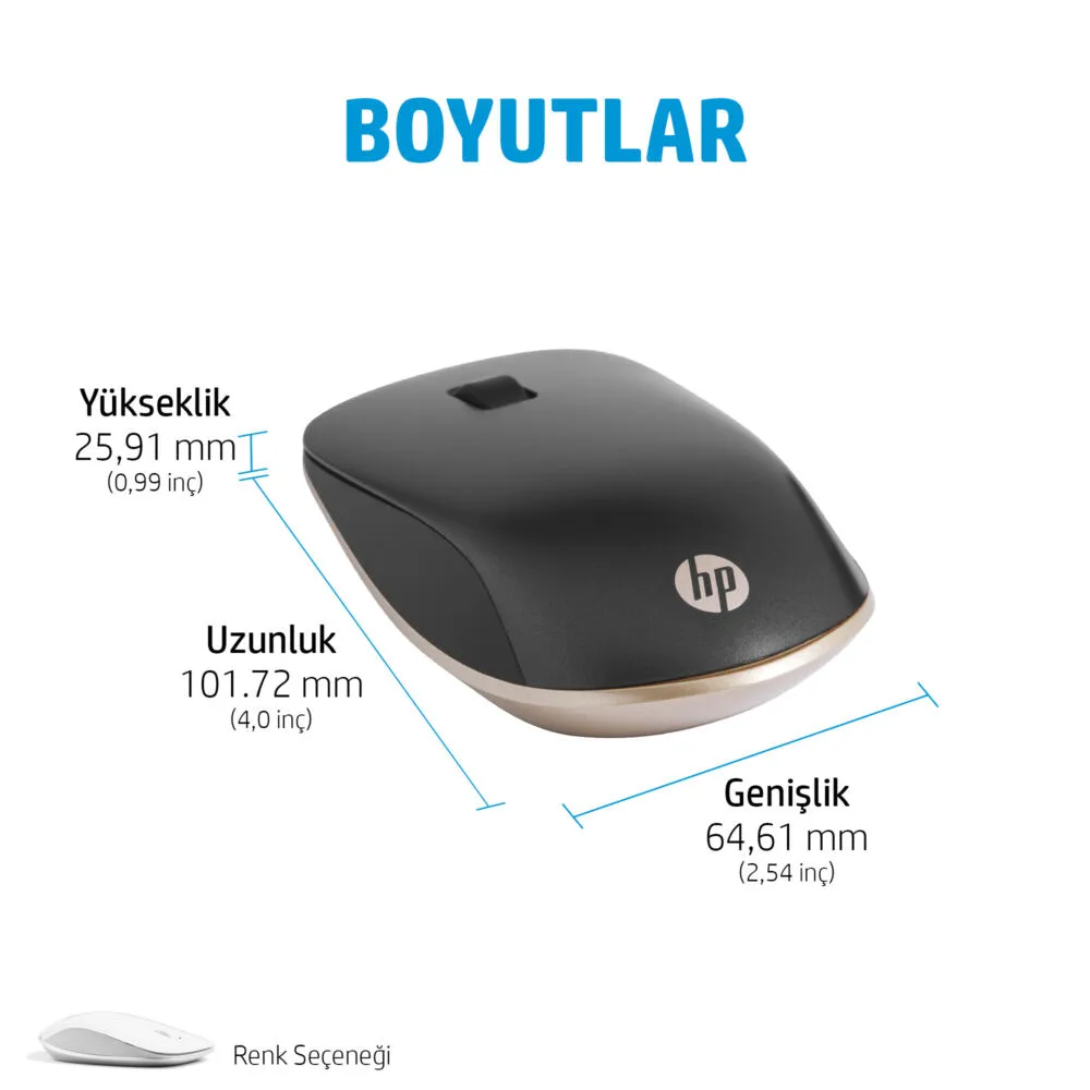 HP 410 Slim Gümüş Bluetooth 4M0X5AA 2000 DPI Kablosuz Mouse Thumbnail 5