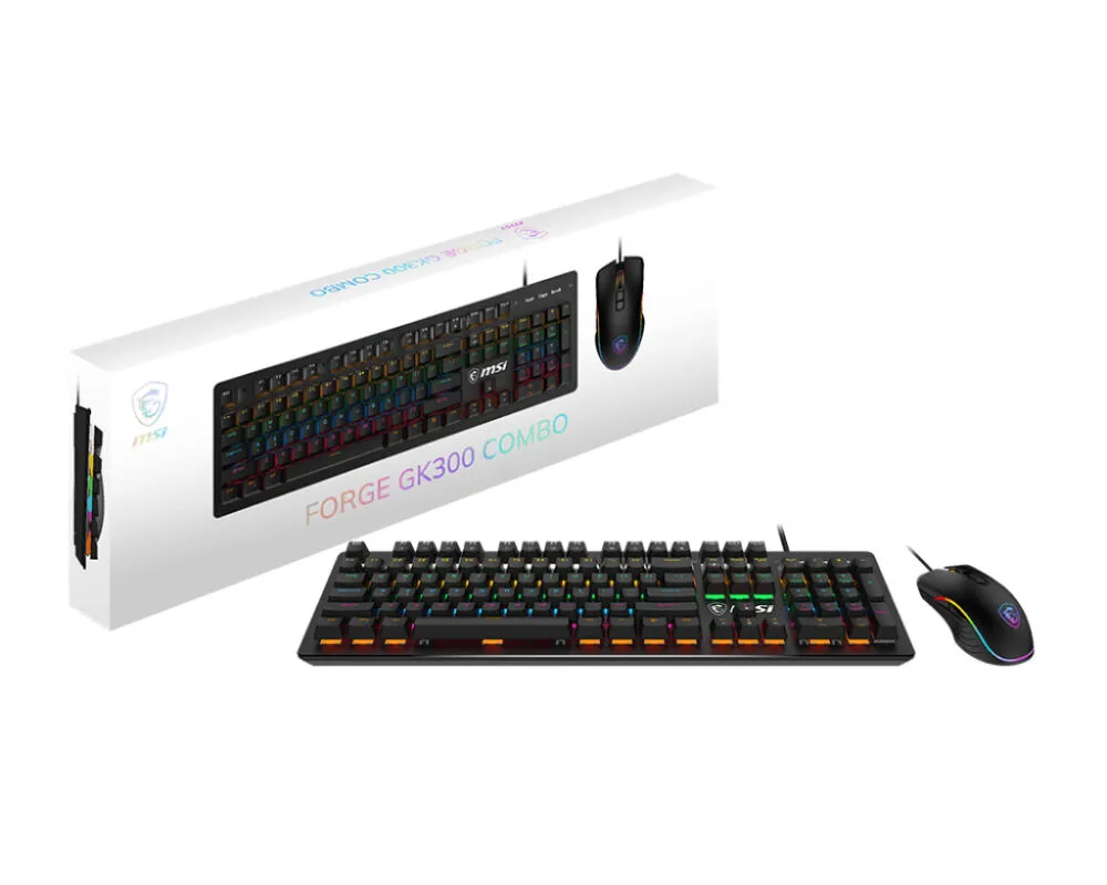 MSI FORGE GK300 COMBO BLUE Mekanik RGB Klavye & Mouse Seti Thumbnail 6