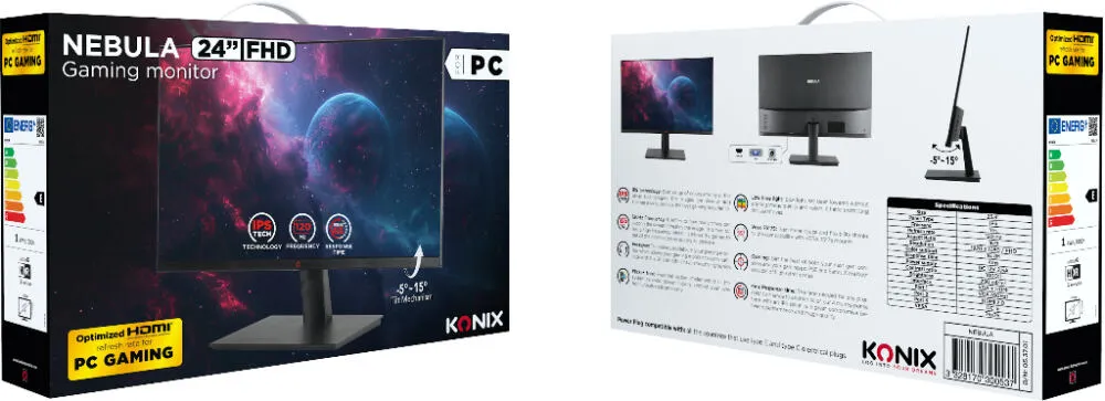 Konix Nebula 3328170300537 24 inç 120Hz Full HD IPS Oyuncu Monitörü Thumbnail 10