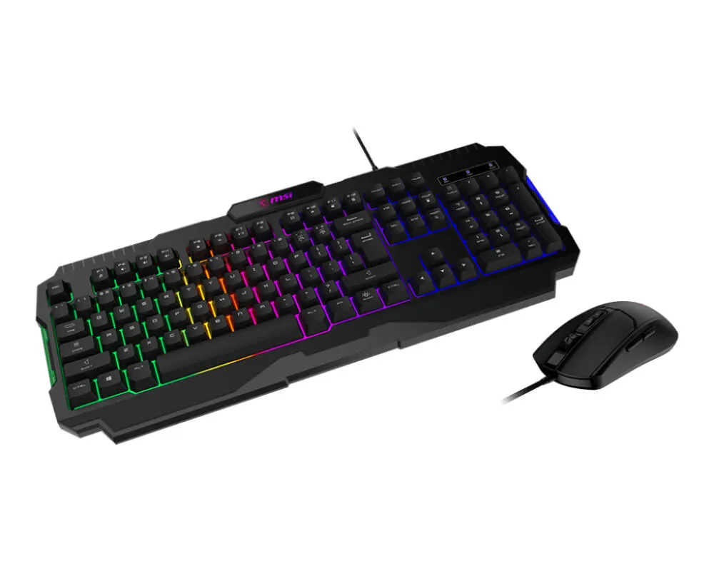 MSI FORGE GK100 COMBO Fare dahil Oyun USB QWERTY İspanyolca Siyah Klavye & Mouse Seti Thumbnail 1