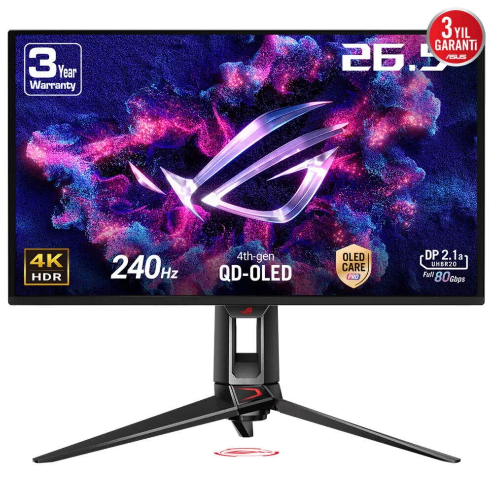 ASUS ROG Swift OLED PG27UCDM 90LM0B30-B01971 26.5 inç 240Hz 4K UHD Oyuncu Monitörü Thumbnail 2
