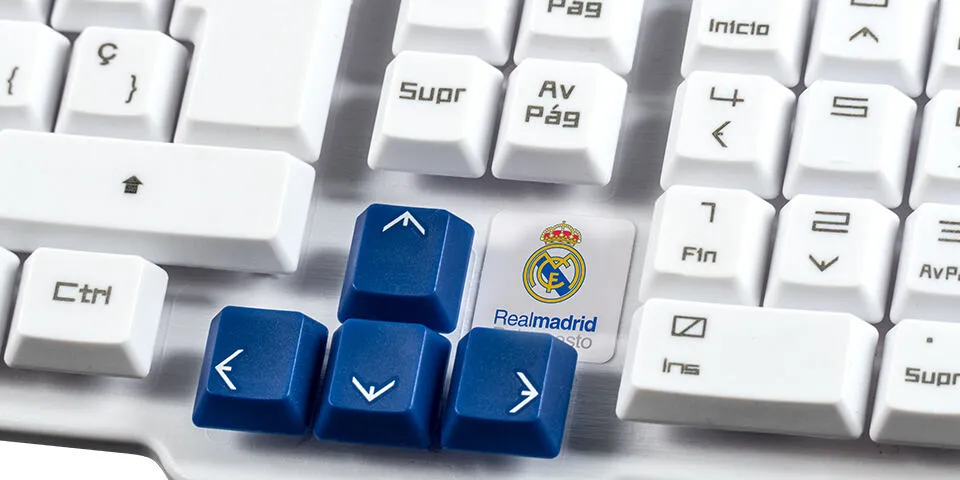 Mars Gaming MCPCHAMPIONRM Fare dahil Oyun USB QWERTY İspanyolca Mavi, Beyaz Oyuncu Klavyesi Thumbnail 3
