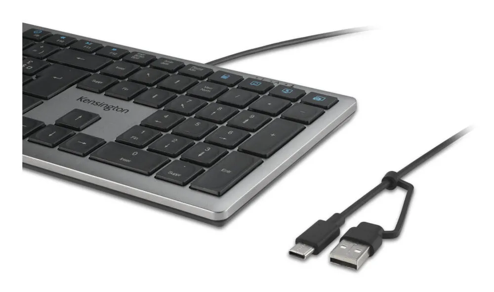 Kensington K75410FR Ev / Ofis USB AZERTY Fransızca Gri Klavye Thumbnail 3