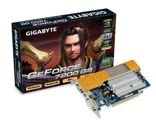 GIGABYTE GeForce 7200GS 256Mb, DDR2 GDDR2 Ekran Kartı