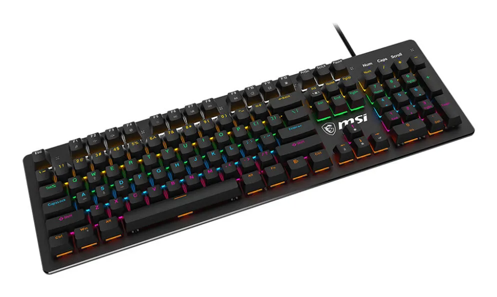 MSI FORGE GK300 BLUE ES Oyun USB QWERTY İspanyolca Siyah Klavye Thumbnail 1