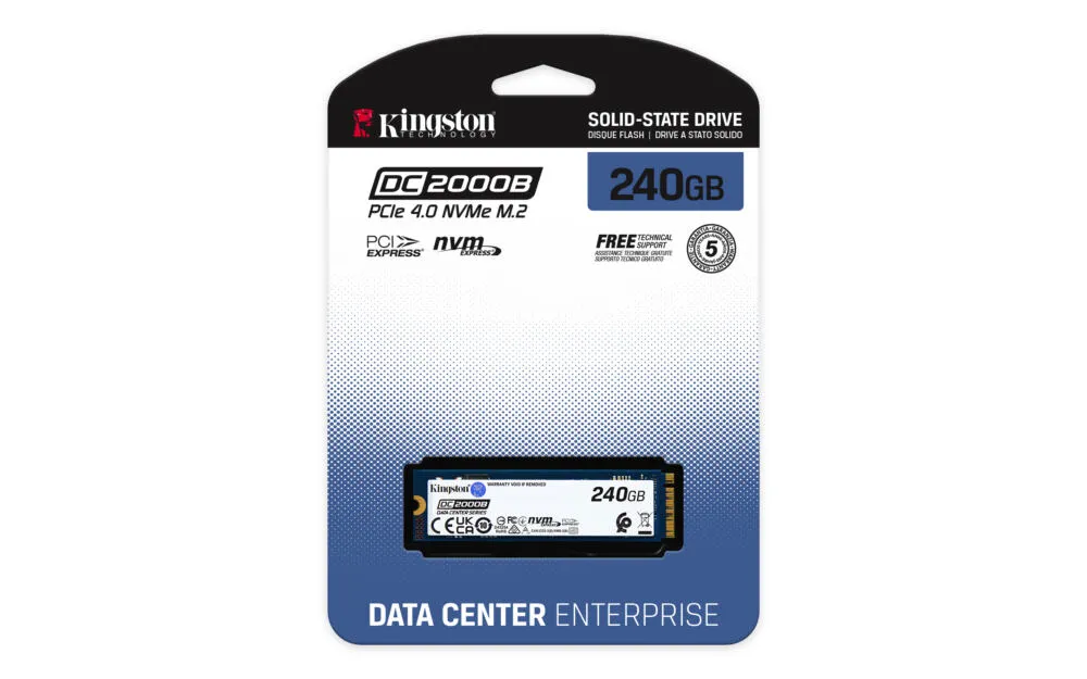 Kingston Technology DC2000B SEDC2000BM8/240G 240 GB M.2 22x80 Gen4 Soğutuculu NVMe SSD Thumbnail 5