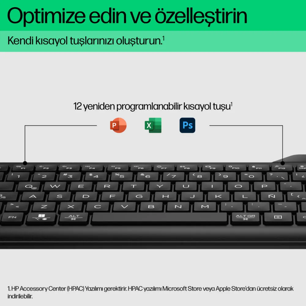 HP 475 Dual-Mode Wireless Keyboard 7N7B9UT Klavye Thumbnail 3