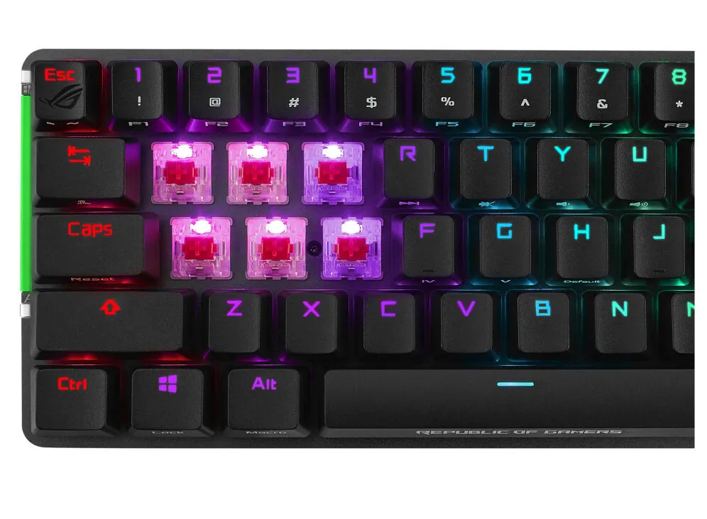 ASUS ROG Falchion NX Oyun RF Kablosuz + USB QWERTY Siyah, Gri Klavye Thumbnail 4