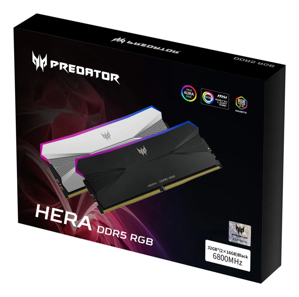 Predator HERA--6000-1R8-V5 BL.9BWWR.472 32 GB (2x16GB) DDR5 DIMM RAM Bellek Hafıza Birimleri Thumbnail 9