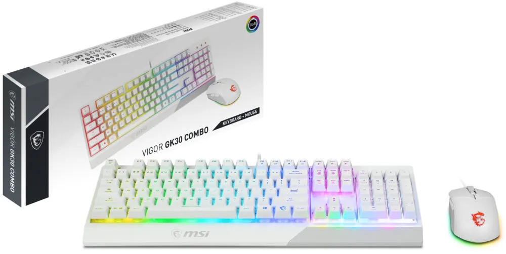 MSI VIGOR GK30 COMBO WHITE UA Mekanik RGB Klavye & Mouse Seti Thumbnail 8