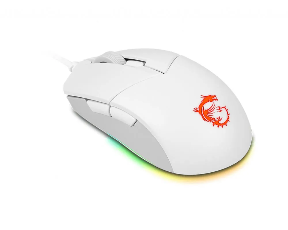 MSI CLUTCH GM11 WHITE S12-0401950-CLA 5000 DPI Oyuncu Faresi Thumbnail 6