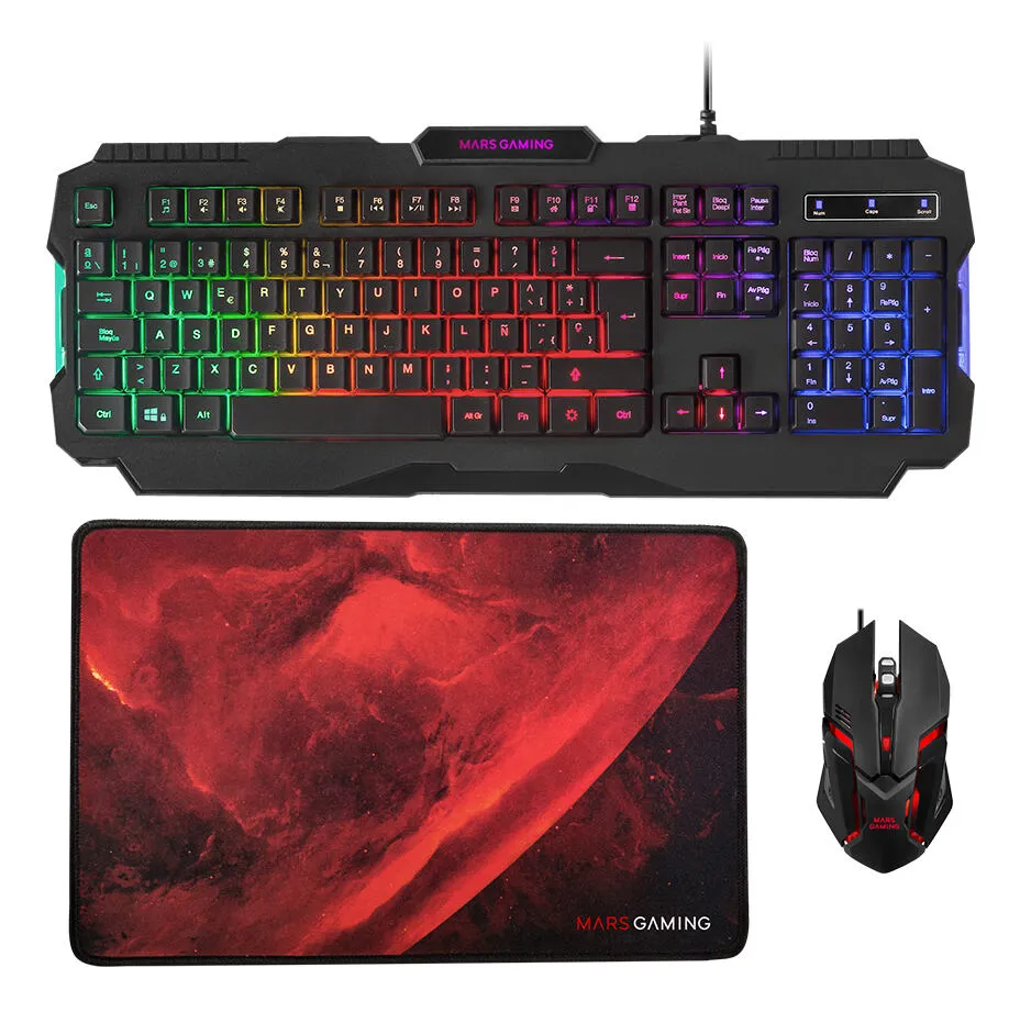 Mars Gaming MCP118 Fare dahil Oyun USB QWERTY Rusça Siyah Oyuncu Klavyesi