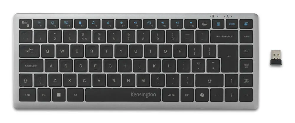 Kensington K75409UK Ev / Ofis RF Kablosuz + Bluetooth QWERTY İngiliz İngilizcesi Gri Klavye
