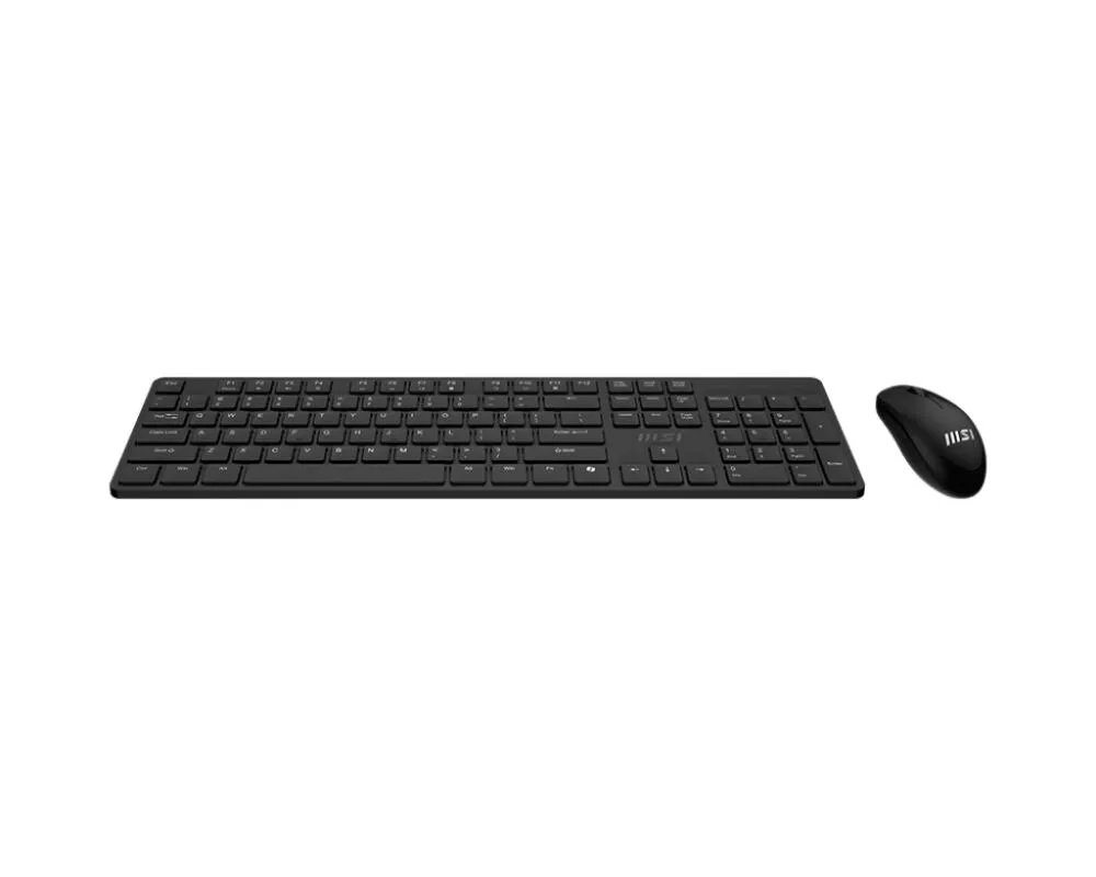 MSI FORGE K200 WIRELESS COMBO US Fare dahil Ev / Ofis USB QWERTY ABD Uluslararası Siyah Klavye & Mouse Seti Thumbnail 3