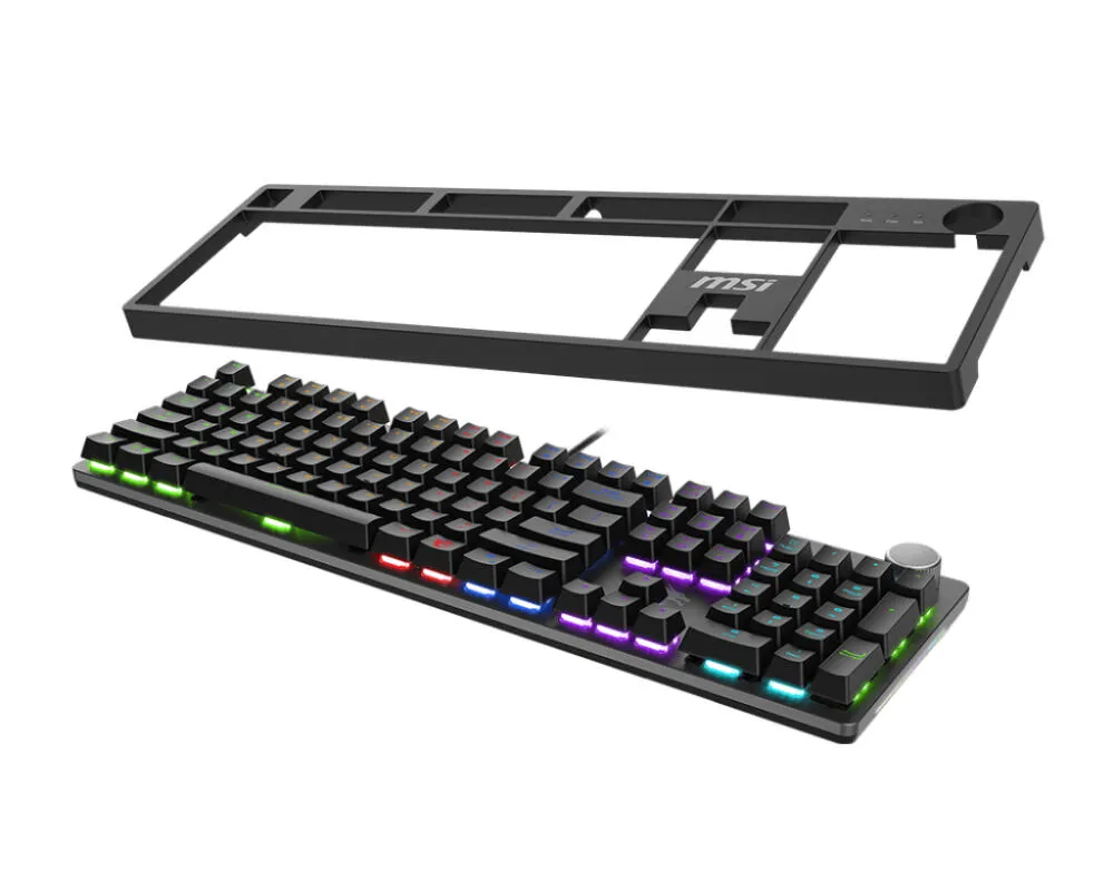 MSI FORGE GK320 RED Oyun USB QWERTY ABD Uluslararası Siyah Klavye Thumbnail 3