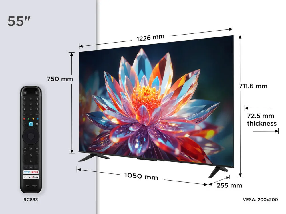 TCL 55T6C-UK 55 inç 120Hz 4K Ultra HD QLED TV Thumbnail 1