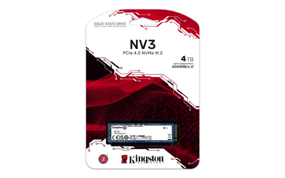 Kingston Technology NV3 SNV3S/4000G 4 TB M.2 22x80 Gen4 NVMe SSD Thumbnail 8