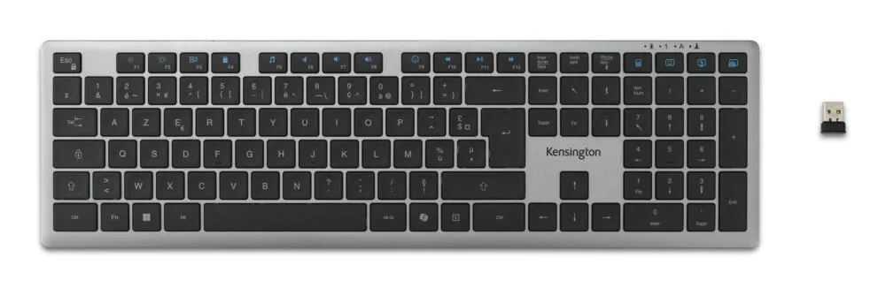 Kensington K75408FR Ev / Ofis RF Kablosuz + Bluetooth AZERTY Fransızca Gri Klavye