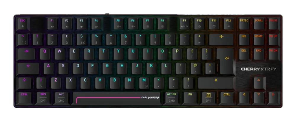 CHERRY MX 8.2 Pro TMR Wireless Oyun USB + RF + Bluetooth QWERTY İngiliz İngilizcesi Siyah Klavye
