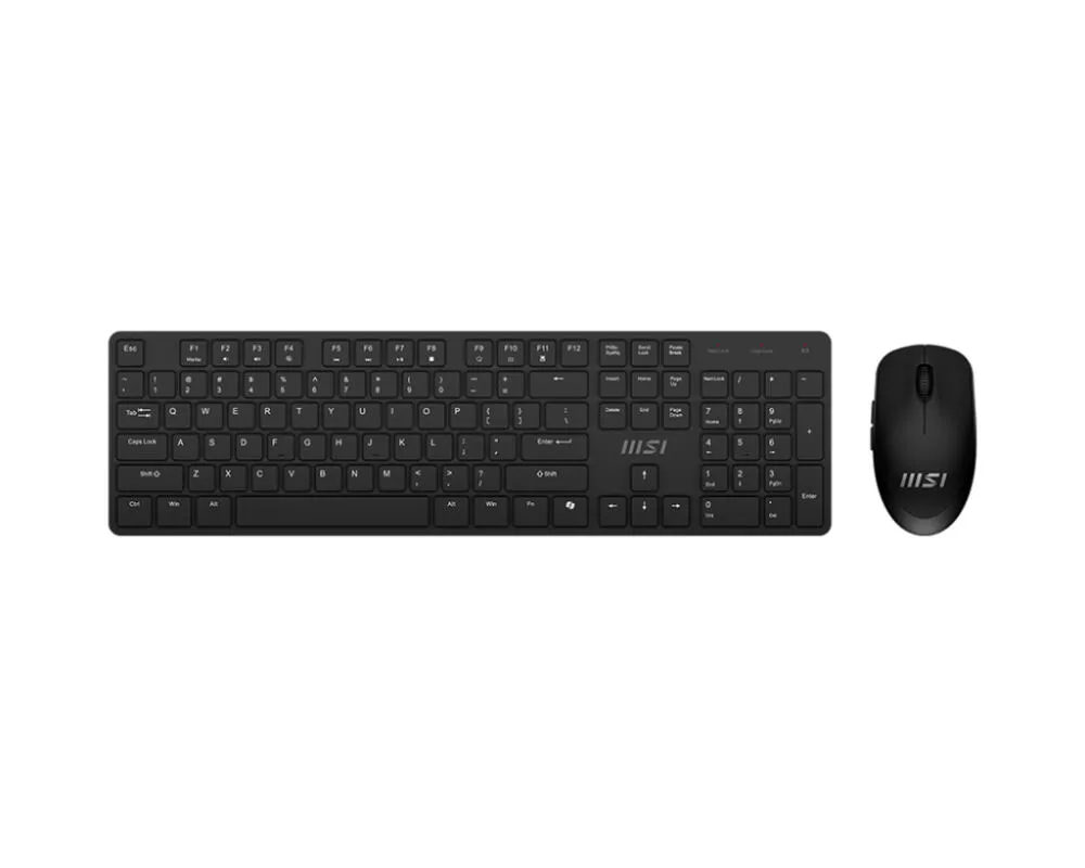 MSI FORGE K200 WIRELESS COMBO US Fare dahil Ev / Ofis USB QWERTY ABD Uluslararası Siyah Klavye & Mouse Seti