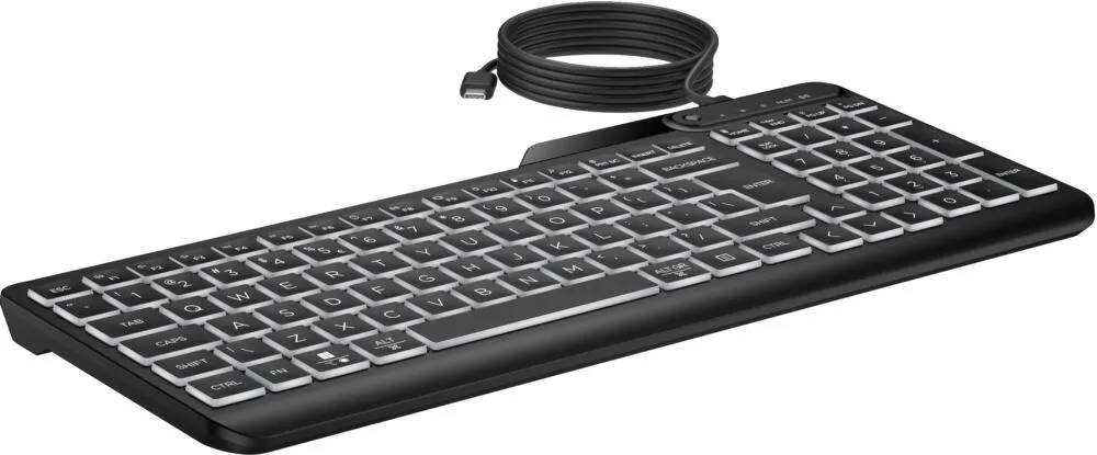 HP 405 Multi-Device Backlit Wired Keyboard 7N7C1AA#ABB Klavye Thumbnail 4