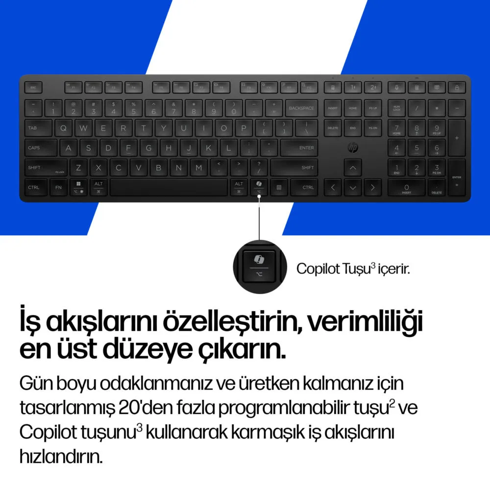 HP 495K Çoklu Cihaz Çift Modlu BD5F5UT Kablosuz Klavye Thumbnail 9