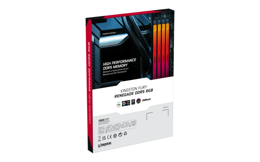 Kingston Technology FURY Renegade RGB KF564C32RSAK2-96 96 GB (2x48GB) DDR5 DIMM RAM Bellek Thumbnail 8