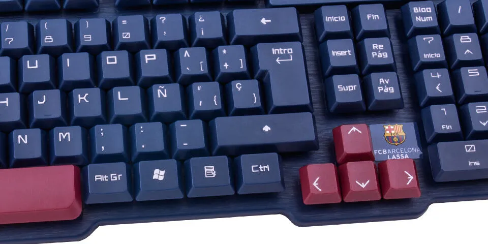 Mars Gaming MCPCHAMPIONBC Fare dahil Oyun USB QWERTY İspanyolca Bordo, Lacivert Oyuncu Klavyesi Thumbnail 3