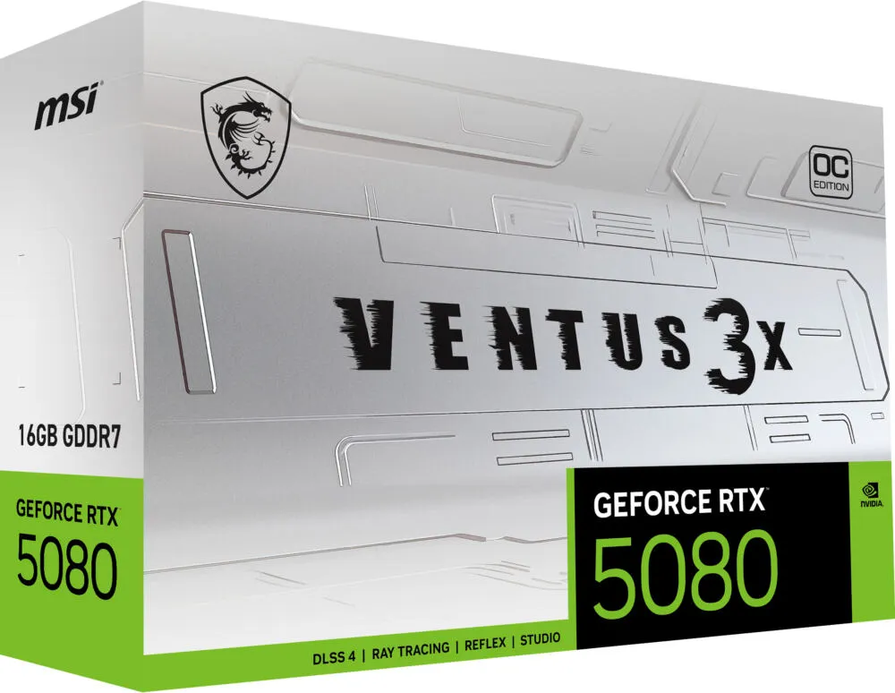 MSI GEFORCE RTX 5080 16G VENTUS 3X OC WHITE GDDR7 Ekran Kartı Thumbnail 2