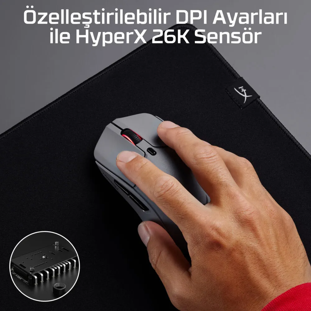 HyperX Pulsefire Haste 2 Pro - 4K Kablosuz Oyun Faresi A1KY5AA 26000 DPI Bluetooth Oyuncu Thumbnail 1