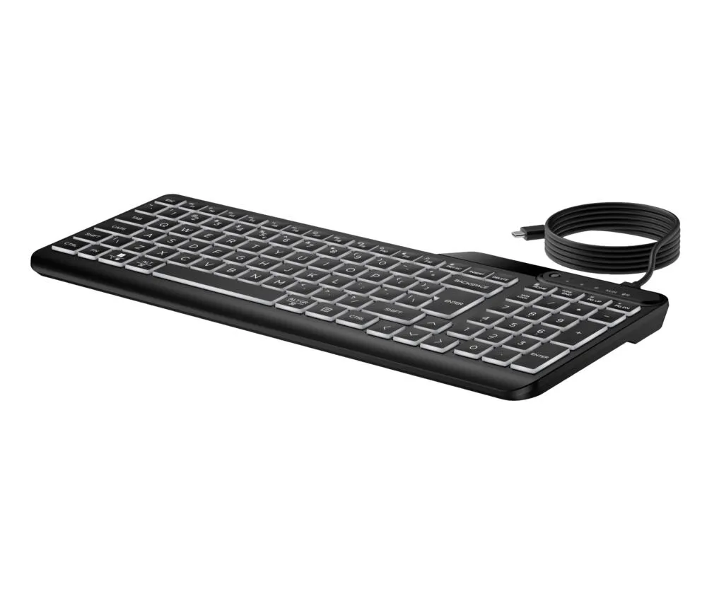 HP 405 Multi-Device Backlit Wired Keyboard 7N7C1UT Klavye Thumbnail 6