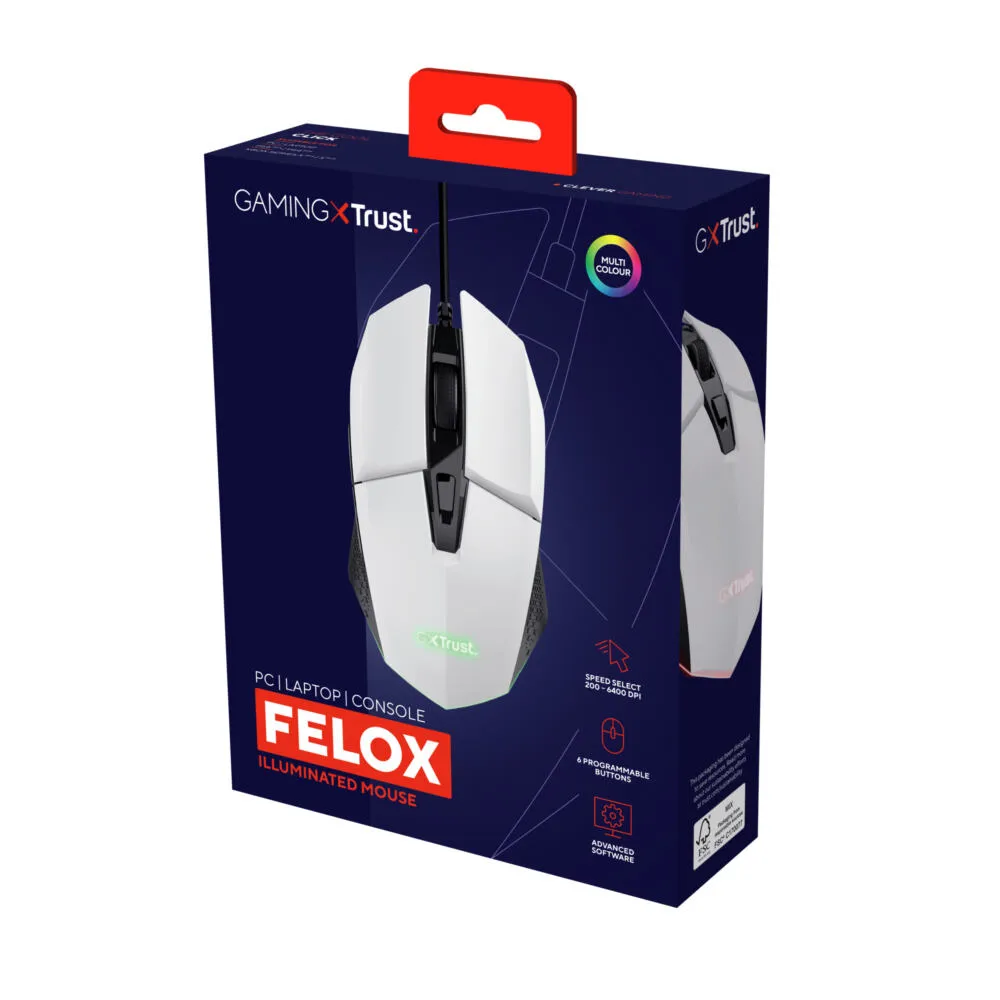 Trust GXT 109W Felox 25066 6400 DPI Oyuncu Faresi Thumbnail 9