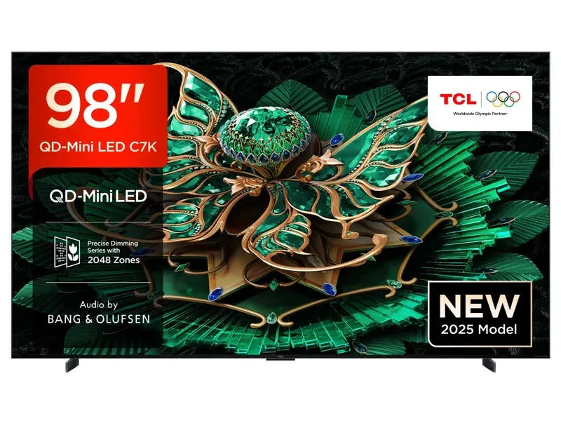TCL 98C7K-UK 2,49 m (98") 4K Ultra HD Smart Wi-Fi Siyah TV Televizyon (TV)