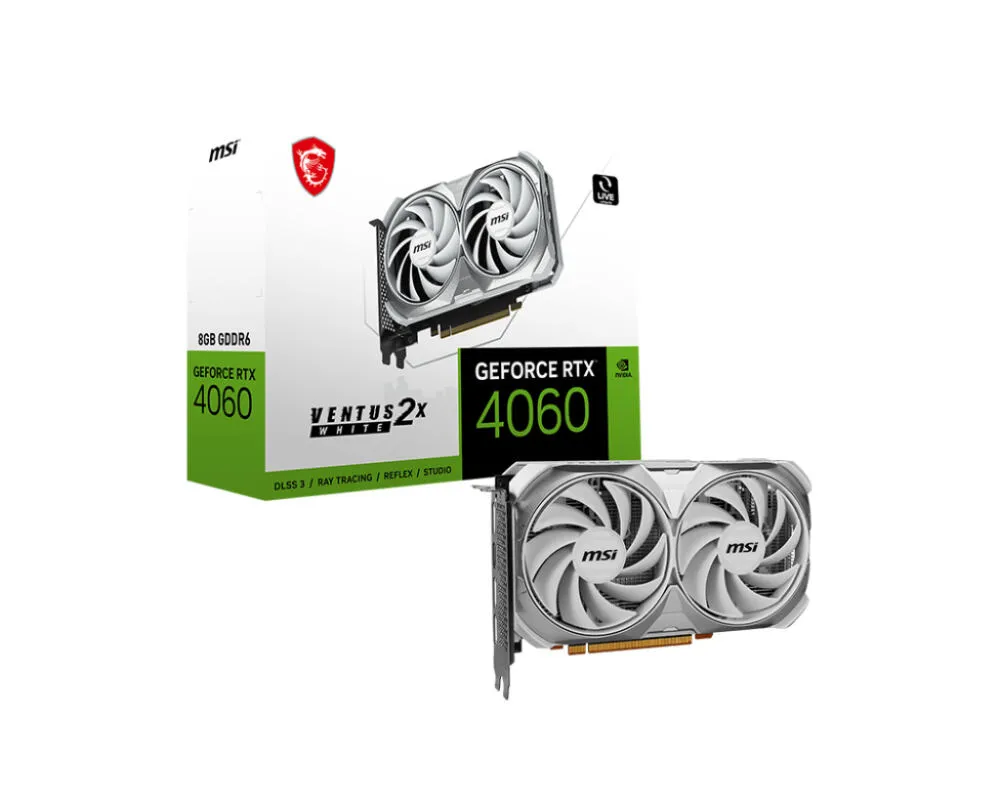 MSI VENTUS GeForce RTX 4060 2X WHITE 8G NVIDIA 8 GB GDDR6 Ekran Kartı