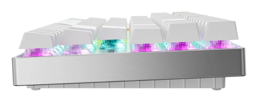 CHERRY MX 8.2 Pro TMR Wireless Oyun USB + RF + Bluetooth QWERTZ Almanca Gümüş, Beyaz Klavye Thumbnail 3