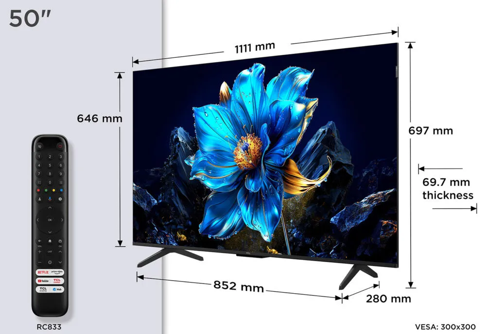 TCL 50P7K-UK 50 inç 4K Ultra HD QLED TV Thumbnail 2