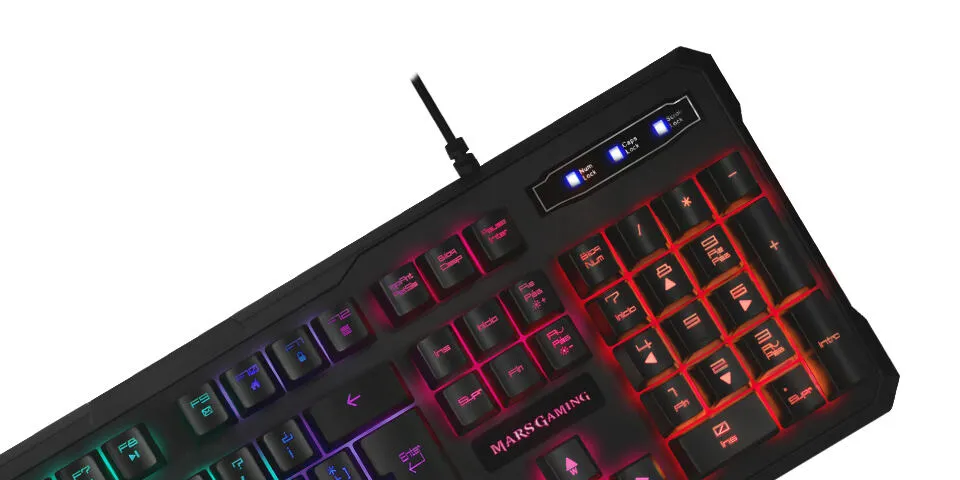 Mars Gaming MK218 Oyun USB QWERTY Rusça Siyah Oyuncu Klavyesi Thumbnail 1