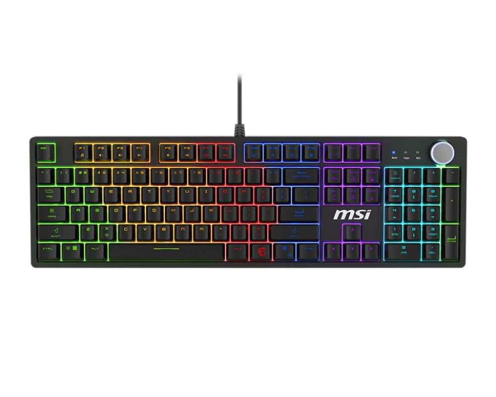MSI FORGE GK320 RED Oyun USB QWERTY ABD Uluslararası Siyah Klavye