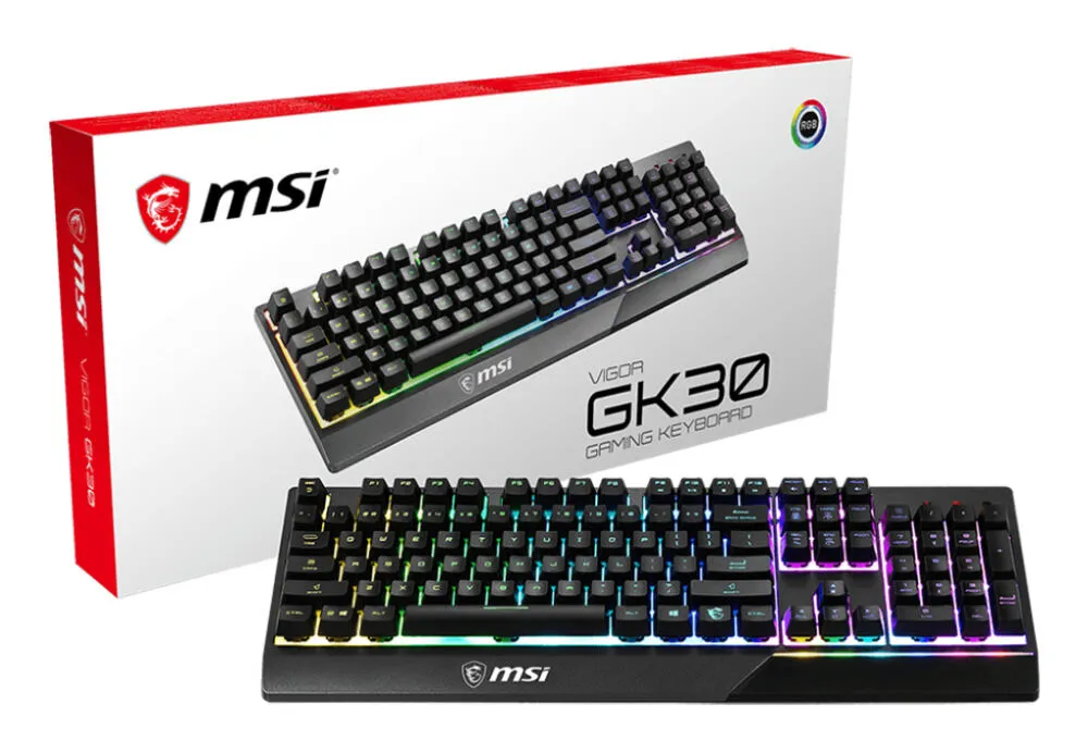 MSI VIGOR GK30 Oyun USB QWERTZ Almanca Siyah Klavye Thumbnail 4