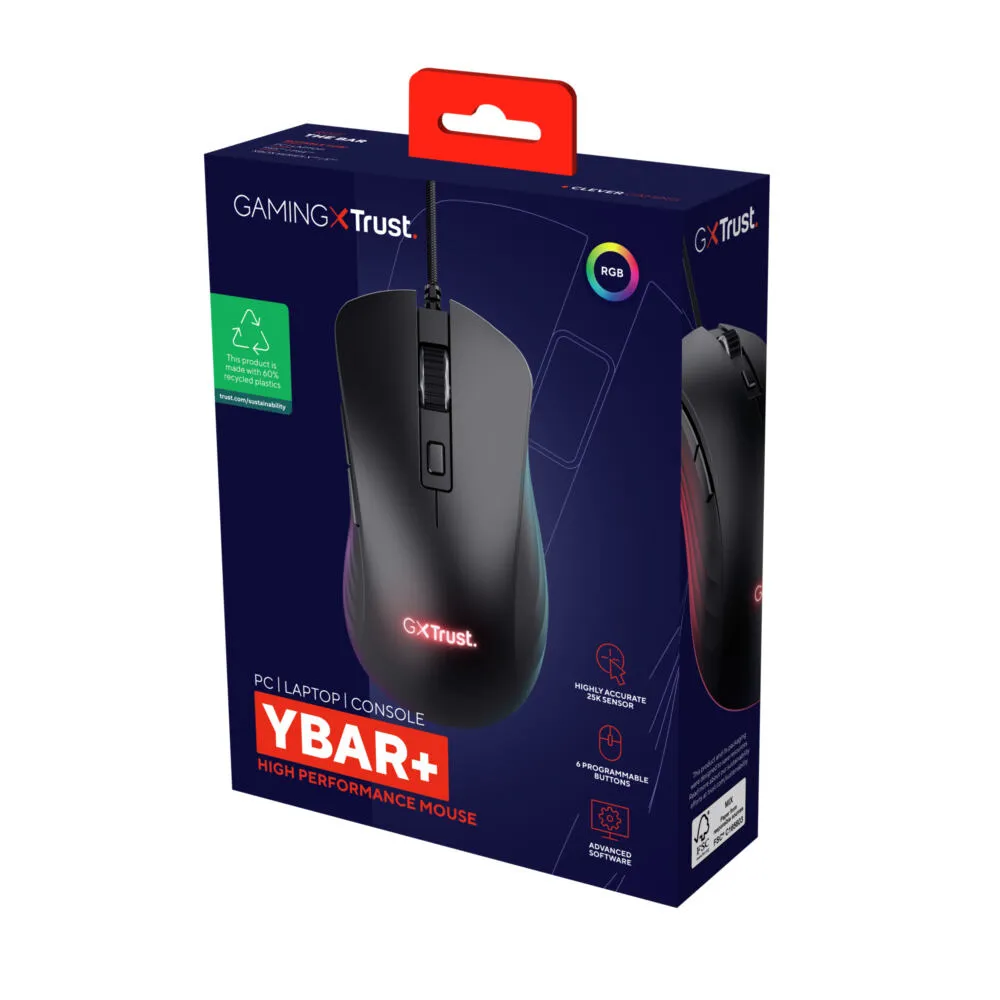 Trust GXT924 YBAR+ 24890 25600 DPI Oyuncu Faresi Thumbnail 8