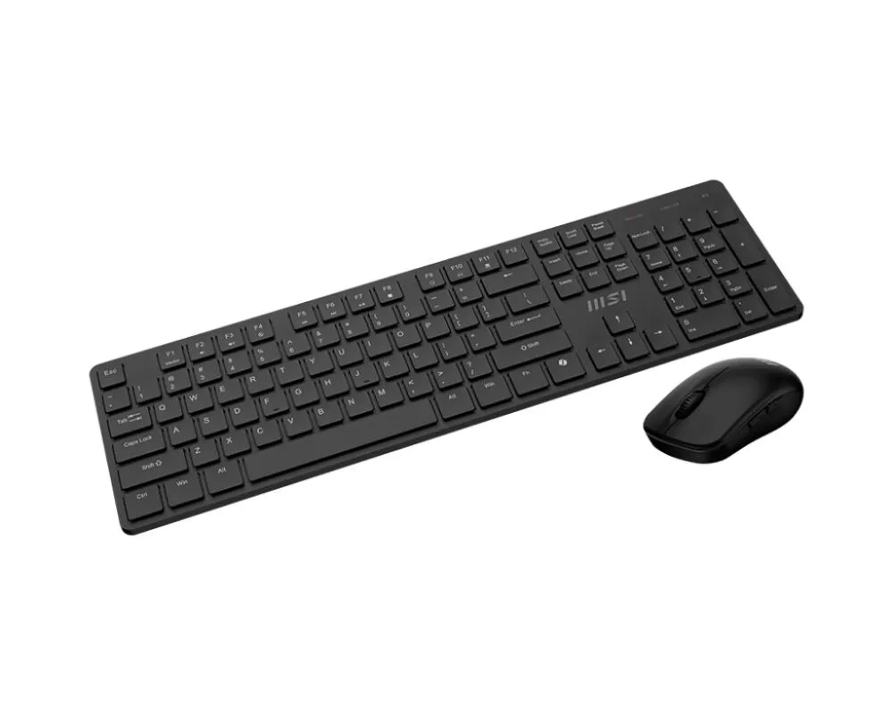 MSI FORGE K200 WIRELESS COMBO US Fare dahil Ev / Ofis USB QWERTY ABD Uluslararası Siyah Klavye & Mouse Seti Thumbnail 2