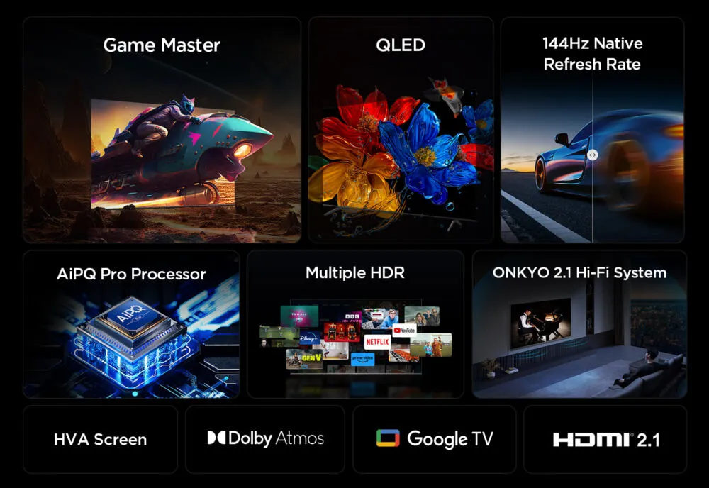 TCL 55T8C-UK 55 inç 120Hz 4K Ultra HD QLED TV Thumbnail 8