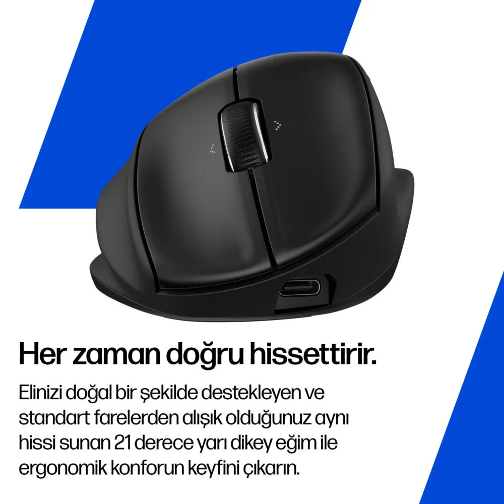 HP Tilt Ergonomik 725M BH0Z5AA 6000 DPI Bluetooth Kablosuz Mouse Thumbnail 7