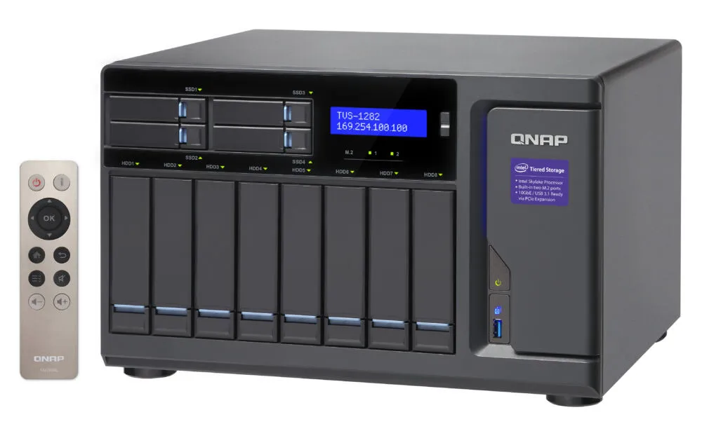 QNAP TVS-1282 NAS Dikey (Tower) Intel® Core™ i7 i7-6700 DDR4 40 TB QNAP Turbo System Siyah Thumbnail 5