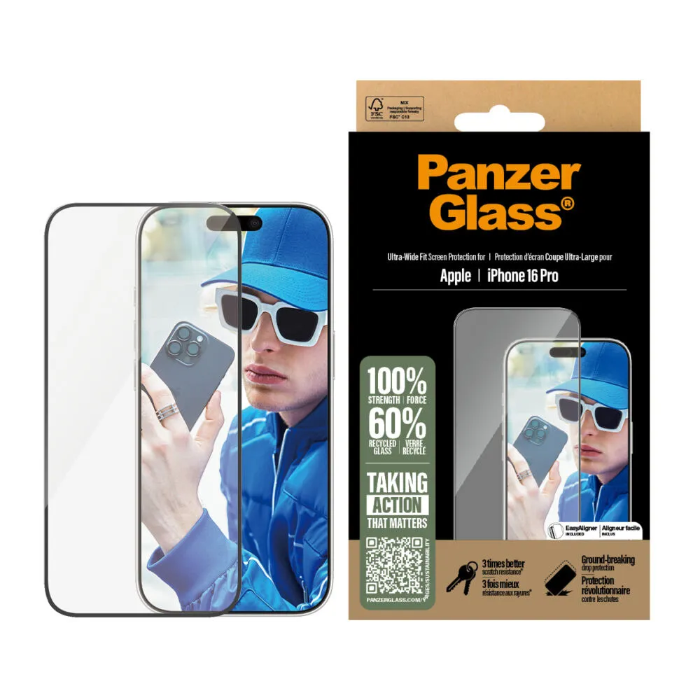 PanzerGlass PanzerGlass® Screen Protector iPhone 16 Pro | Ultra-Wide Fit 2862CA Cep Telefonu Ekran ve Arka Koruyucuları Thumbnail 1