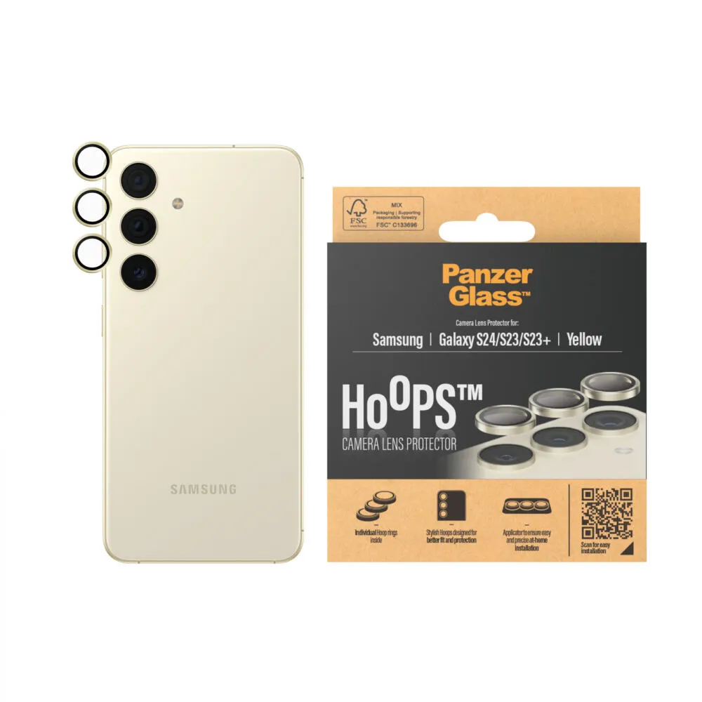 PanzerGlass® Hoops® Camera Lens Protector Yellow Samsung Galaxy S 2024 1238 Thumbnail 1
