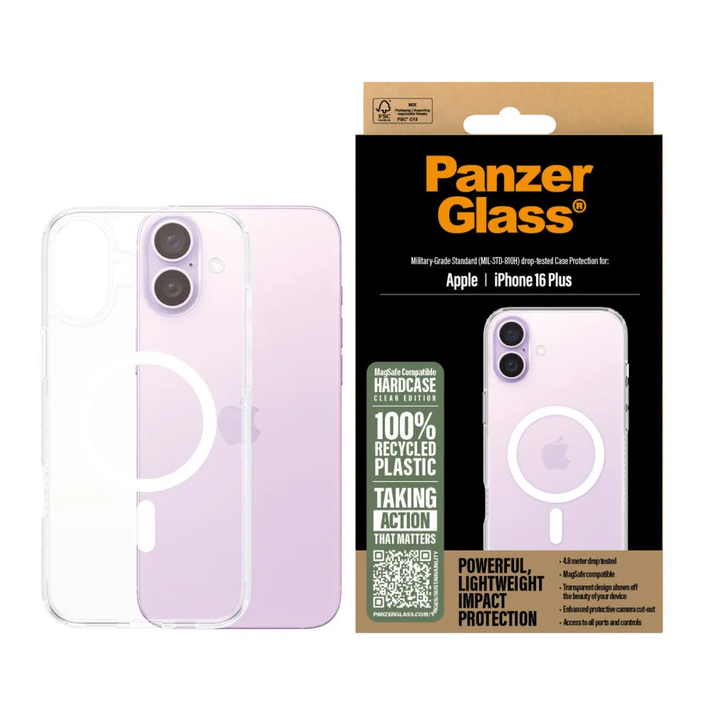 PanzerGlass® HardCase Transparent w. White MagSafe iPhone 16 Plus 1293 Thumbnail 2