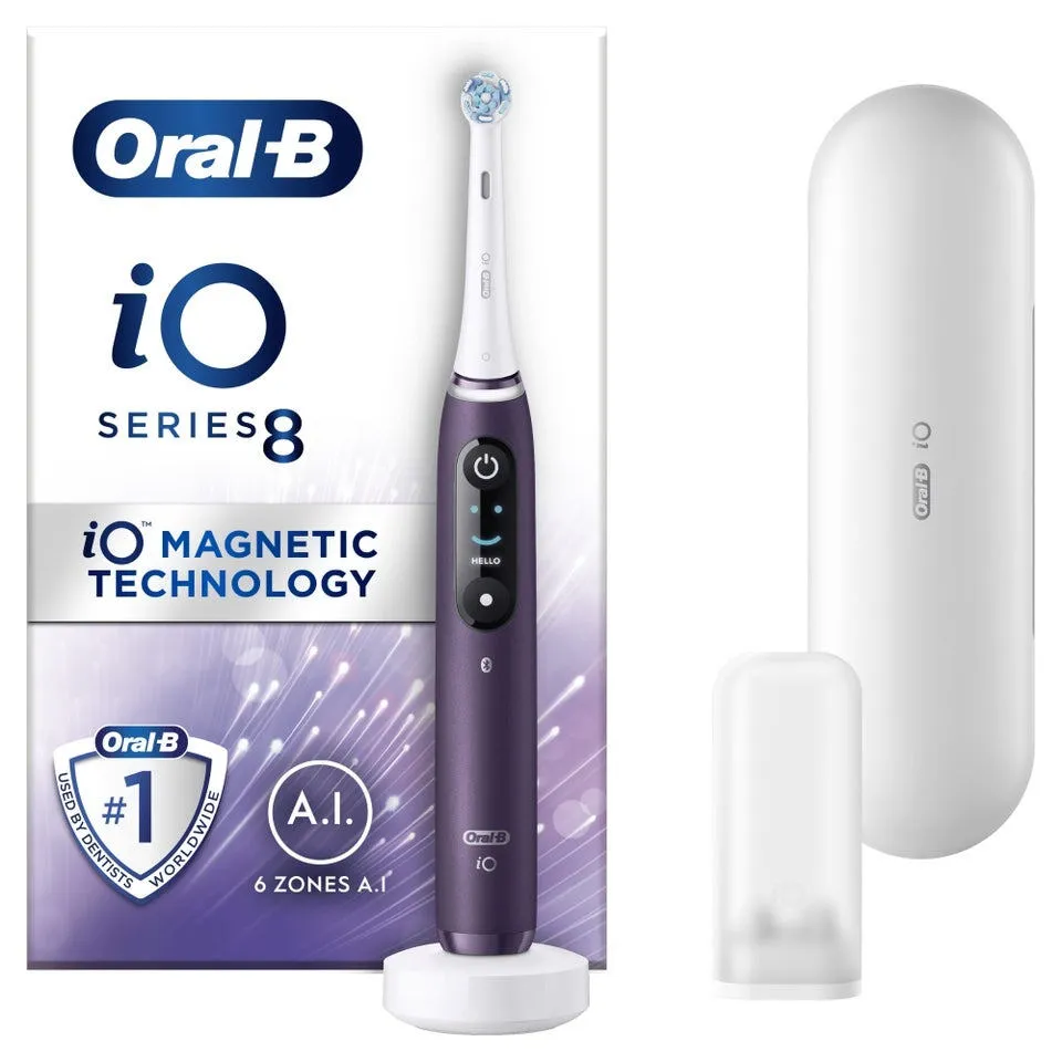 Oral-B iO Series 8 Yetişkin Döner-titreşimli diş fırçası Mor Şarjlı Diş Fırçaları